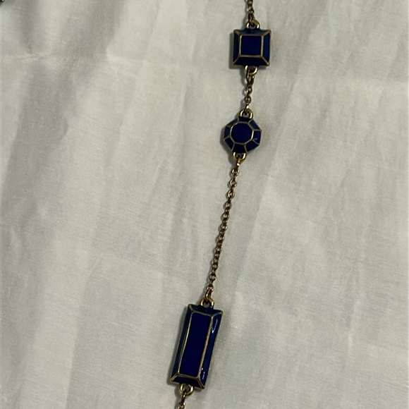 KATE SPADE Blue and Gold Geometric Pop Palette Scatter Long Strand Necklace - Picture 4 of 7